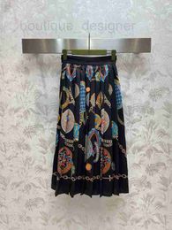 Skirts Designer Fashion Luxury Design A-line Long Womens Fancy Print Big Bottom Vintage Skirt AB3O