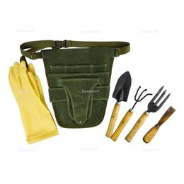 Hair Salon Garden Canvas Belt Tool Bag With Multiple Pocket Storage Waterproof Portable Men Women Durable Scissors Lawn Mower Household