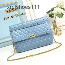 Rivet Shoulder Valenn Small Womens Leather Capacity Hand Designer Crossbody Bag Square Bags Chain New 2024 Versatile Large Sheepskin One SY0O