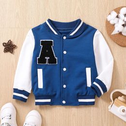 Jackets Spring Autumn And Winter Festival Boys Girls Infant Long Sleeve Letter A Korean Casual Jacket