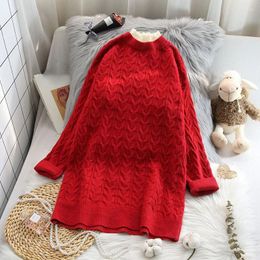 Women's Sweaters Lace Patchwork Knitted Women Sweater And Pullovers Long Solid Red Casual All Match Female Pulls Outwear Tops