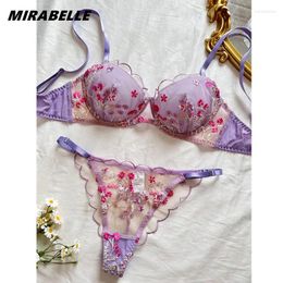 Bras Sets MIRABELLE Fairy Lingerie Beautiful 2 Pcs Underwear Transparent Lace Exotic See Through Delicate Bilizna Sexy Fancy Intimate