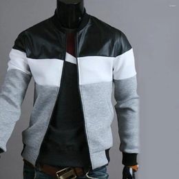 Men's Jackets Men Jacket Zipper Placket Grey/Dark Grey Trendy Ribbed Design Soft Handsome Autumn Top Coat For Going Out