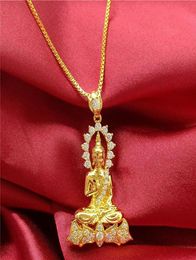 Pendant Necklaces Southeast Asia Thailand Selling Buddha Choker Gold Plated Necklace Men Women Lucky Jewellery Pendants Chain Luxury1326744