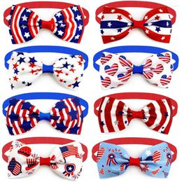 Dog Apparel 30/50pcs American Independence Day 4th Of July Pet Bow Tie Neckties For Grooming Accessories Small Cat