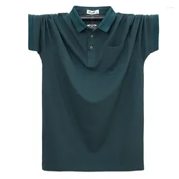 Men's Polos Enlarged Fat Short Sleeved Polo Shirt 2024 Summer Comfortable And Breathable Fashion Solid Colour Casual Loose