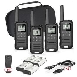 Walkie Talkie 4Pcs Baofeng F22 PMR FRS Mini Long Range Transceiver Portable Rechargeable Two-way Radios Type-c Charging Radio