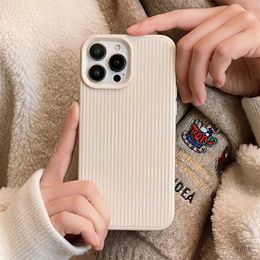 Cell Phone Cases Simple Stylish 3D Vertical Stripe Pattern Phone Case For phone 15 Pro Max 14 13 12 Pro 11 15Plus Maillard Shockproof Back Cover