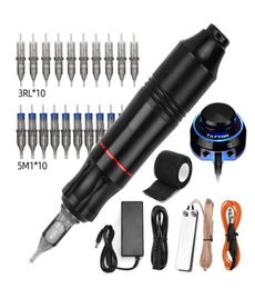 Tattoo Rotary Pen Tatoo Cartridges Needles 3RL 5M1 Kit Strong Quiet Motor DC Power Supply Guns Machine Set Tattooist Body Art8880944