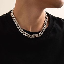 designer necklace Hip Hop Personalized Cuban Chain Necklace Mens Full Diamond Collar Chain Minimalist Unique Accessories