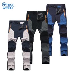 Pants TRVLWEGO Men Hiking Camping Pants WearResistant Quick Dry AntiUV Pant Waterproof Elastic Trousers 5XL Climbing Trekking Summer