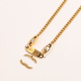 Classic Letter Pendant Dog Tag Necklace Cuban Chain Necklace Designer Necklace Diamond Necklace Stainless Steel Bar Necklace Daily Wear Jewellery