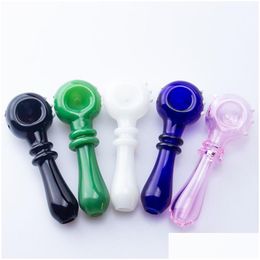 Smoking Pipes Csyc Y107 Dab Rig Pipe About 12Cm Length Double Ring Heavy Colorf Tobacco Spoon Glass Drop Delivery Home Garden Househol Otzvo