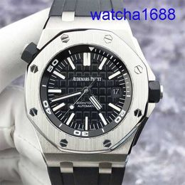 Swiss AP Wrist Watch Royal Oak Offshore 15710ST Mens Watch Black Face Date Deep Dive 300m 42mm Automatic Mechanical Watch