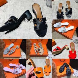 Home Oran Paris Slippers Womens sandal Luxury designer leather ladies famous sandals summer chunky high heels shoes fashion beach women letter L DBJK