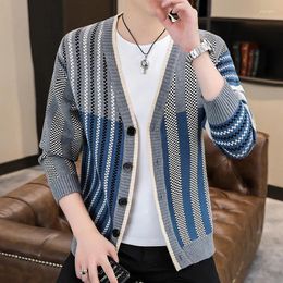 Men's Sweaters Cardigan Men Spring Autumn Thick V Neck Knitted Sweater Coats Casual Warm Fashion Mens Clothing 2024