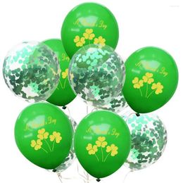 Party Decoration 10pcs Green Confetti Balloons Happy St Patricks Day Clovers Latex Irish Shamrock Supplies