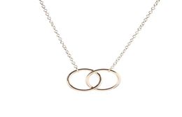 Double Circle Simple Geometric Necklace Gold Silver Double Ring Alloy Pendant Stainless Steel Ladies Jewellery Gift7148795