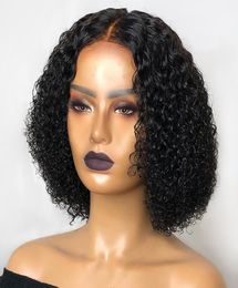 150 Short Curly Bob 13x4 Lace Front Human Hair Wigs for Black Women Pre Pluck Natural Color Bleached Knots Remy Wig5488136