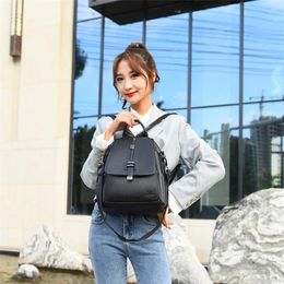 Backpack For Women Designer High Quality Leather Woman Flip Cute SchoolBag Student Multifunction Large Capacity Travel Mochila