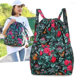 Backpack Lightweight Nylon Flower Printed Women Fashion Travel Bag High Quality Large Capacity Female Casual Portable