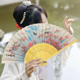 Decorative Figurines Elegant Folding Fan Lightweight Bamboo Chinese Style Hand With Imitation For Women Travel