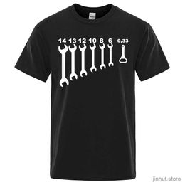 Men's T-Shirts Vintage Screw Wrench Opener Mechanic T-Shirts Men Car Fix Engineer Cotton Tee Short Sleeve Funny T Shirts Top Tee Mens Clothes