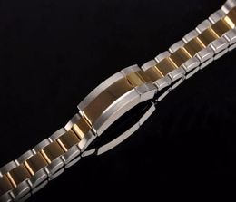20mm New Middle Half Gold Two Tone Polished Brushed 316L Solid Stainless Steel Metal Curved End Watch Band Belt Strap Bracelets2333625828