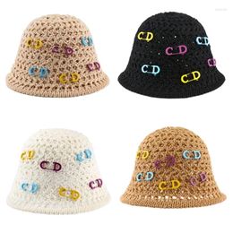 Berets KIKI Fisherman Hat Crocheted Handwoven Breathable Colourful Pins