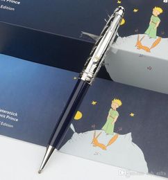 Luxury Montt Blank Le Petit Prince Rollerball Ballpoint Top Quality Silver Metal Cap with Deep Blue Precious Resin Barrel Pen for 7056183