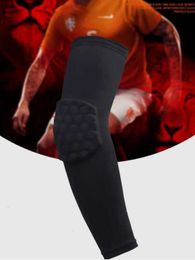 Wholesale- High Elastic Gym Sports Long Sleeve Support Basketball Shooting Elbow Arm Warmers Pad for Men Women Honeycomb Anti-collision