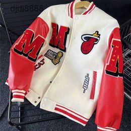 Milan High Street Baseball Jacket Couple Dress American Fashion Brand Embroidered Woollen Coat Mens and Womens Flying Clothing