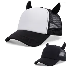 Ball Caps 2024 Fashion High Quality Trucker Cap For Men Summer Ox Horn Net Hat Women Casual Outdoor Sport Baseball