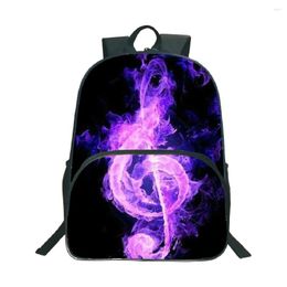 Backpack 3D Music Note Fashion Backpacks Real Love Bolsos Mujer Teens Boy School Rucksack Men Travel Shoulders Bags Mochila Escolar