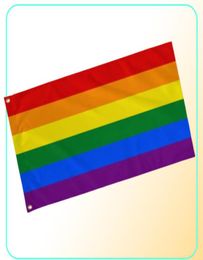 Custom Rainbow LGBT Pride Gay Flags Cheap 100Polyester 3x5ft Digital Printing huge giant large Flags Banners299b2966463