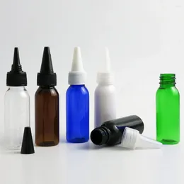 Storage Bottles 50 X 30ml Travel Empty Refillable Pet Bottle With Spout Tip Cap 1oz Plastic Cosmetic Container Blue Clear Amber White Green