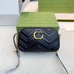 Fashion Camera Bag Women's Luxury Designer Bag Classic Gold Metal Double Letters Crossbody Bag Shoulder Bag Handbag No Box