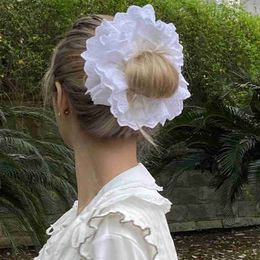 Hair Rubber Bands Ultra fine lace French womens hair clip elastic ponytail bracket headband elastic hair accessories Y240417