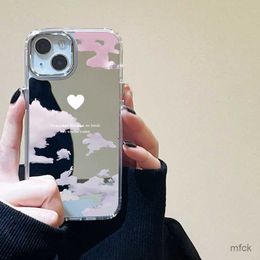 Cell Phone Cases Clouds Stars Mirror Phone Case For phone 15 Pro Max Case For phone 11 12 13 14 Pro Max XR X XS Max Shockproof Back Cover Funda