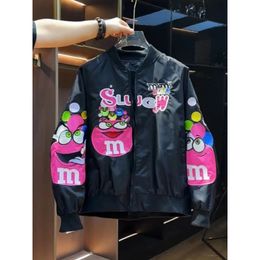 American Cartoon Embroidered Baseball Jacket Spring Couple Trendy Brand Hip-Hop Top Youth Fashion Retro Loose Casual Jacket 240417