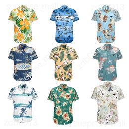 Men's shirt, men's casual shirt, business social T-shirt, cocktail party shirt brand, four seasons slim fit fashion, men's short sleeved designer floral shirt