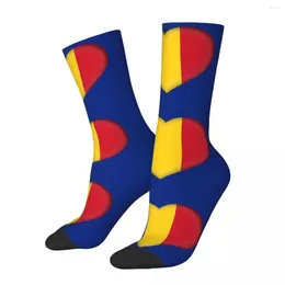 Men's Socks Fashion Romania Flag Basketball Romanian Polyester Long For Unisex Breathable