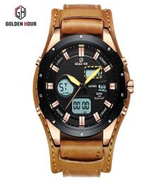 Relogio Hombre GOLDENHOUR Business Leather Men Watch Automatic Sport Digital Army Military Man Wrist Watch Relogio Masculino9303028