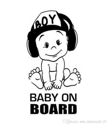 Baby on Board Vinyl Sticker Car Decal Sticker for Car Window Funny Cute Cool Boy Design Waterproof New3217136