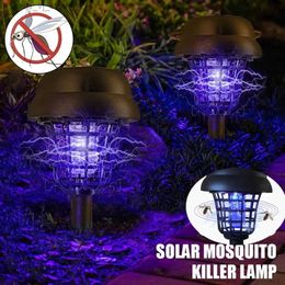 Mosquito Killer Lamps 2 solar mosquito repellent lamps with 2 lamp modes outdoor waterproof LED lights used for camping in gardens and lawns YQ240417