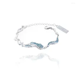 Link Bracelets Light Blue Bracelet Female Irregular Epoxy Texture Niche High Sense Accessories Luxury