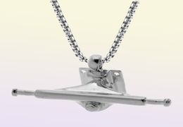 Hip Hop Jewellery Street Accessories Skateboard Bracket Pendant Necklace Hiphop Sports Jewellery 316L Stainless Steel Skateboard Truck1946957