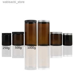 Fragrance 5pcs Empty 250-1000g Cream Jar Candle Fragrance Glass Jar with Aluminium Cover Makeup Bottle Cosmetic Container Candlestick L49