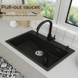 Kitchen Faucets Quartz Sink Single Slot Vegetable Basin Large Thickened Handmade Under The Platform