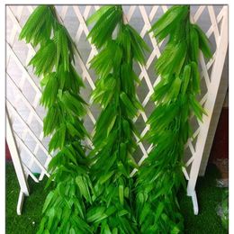 Decorative Flowers 20pcs Silk Fabric 195cm Artificial Ivy Garland Fake Plant Willow Leaf Vine Hanging For Wedding Home Decoration